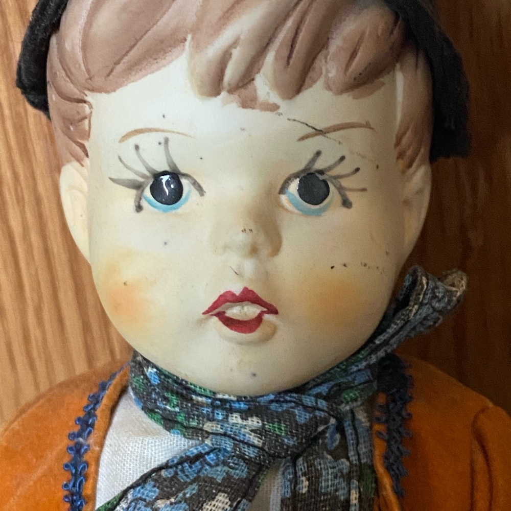 Vintage porcelain doll boy
